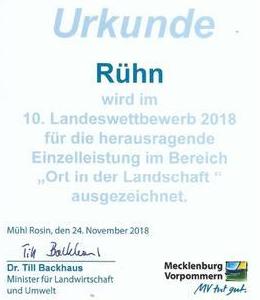 Auszug Urkunde R&uuml;hn Landeswettbewerb