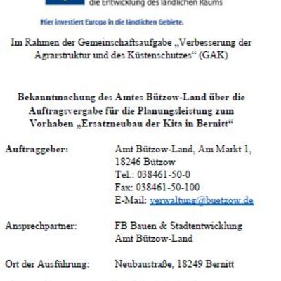 Bild vergr&ouml;&szlig;ern: Bekanntmachung Amt B&uuml;tzow-Land