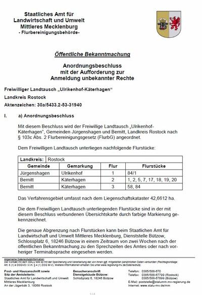 Bild vergr��ern: Beka Landtausch Ulrikenhog-K�terhagen