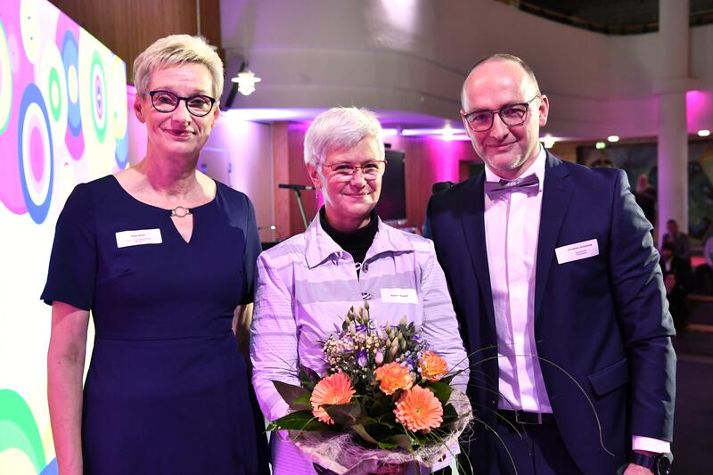 Neujahrsempfang 2024: Stadtpr&auml;sidentin, Heike Rahn, Kerstin Bandow und B&uuml;rgermeister, Christian Gr&uuml;schow (v. l.)
