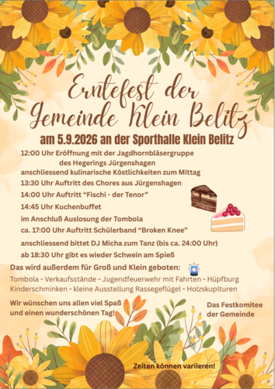 Bild vergr&ouml;&szlig;ern: Erntefest der Gemeinde Klein Belitz